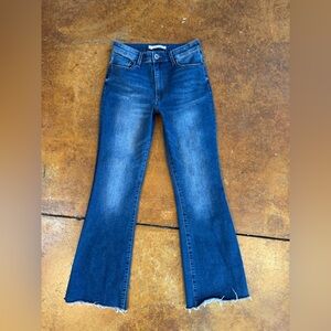 Whetherly Beverly high rise ankle flare size 27/4 raw hem like new